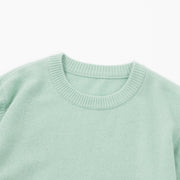 クルーネック上質カシミア100％セーター